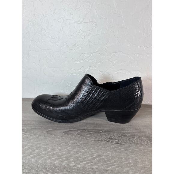 Born Amibeth Booties Womens 9.5 / 41 Black Leather Western Wingtip Ankle Vintage - Picture 3 of 7